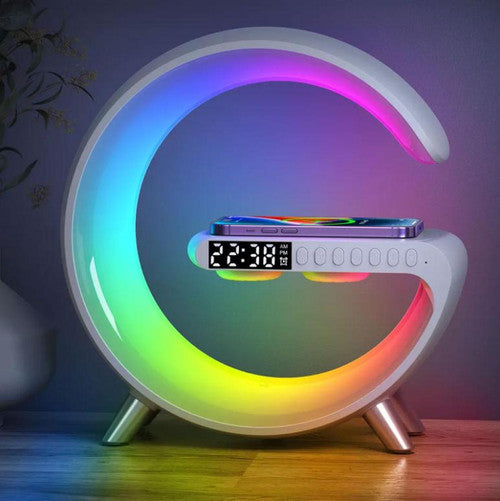 Haut-parleur Bluetooth équipé de fonction de réveil, chargeur et de Lumière intelligente